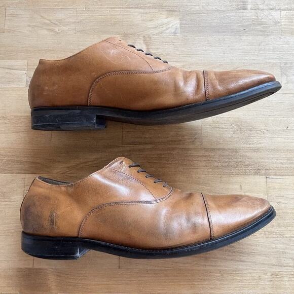 Banana Republic men size 11 M Brown leather lace up oxford dress shoes - Picture 5 of 12